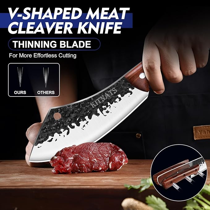 V-Shaped meet cleaver knife